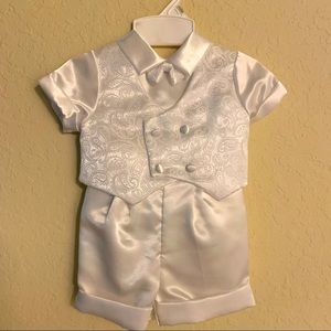 Boys 9-12 months baptism/christening shirt and shorts